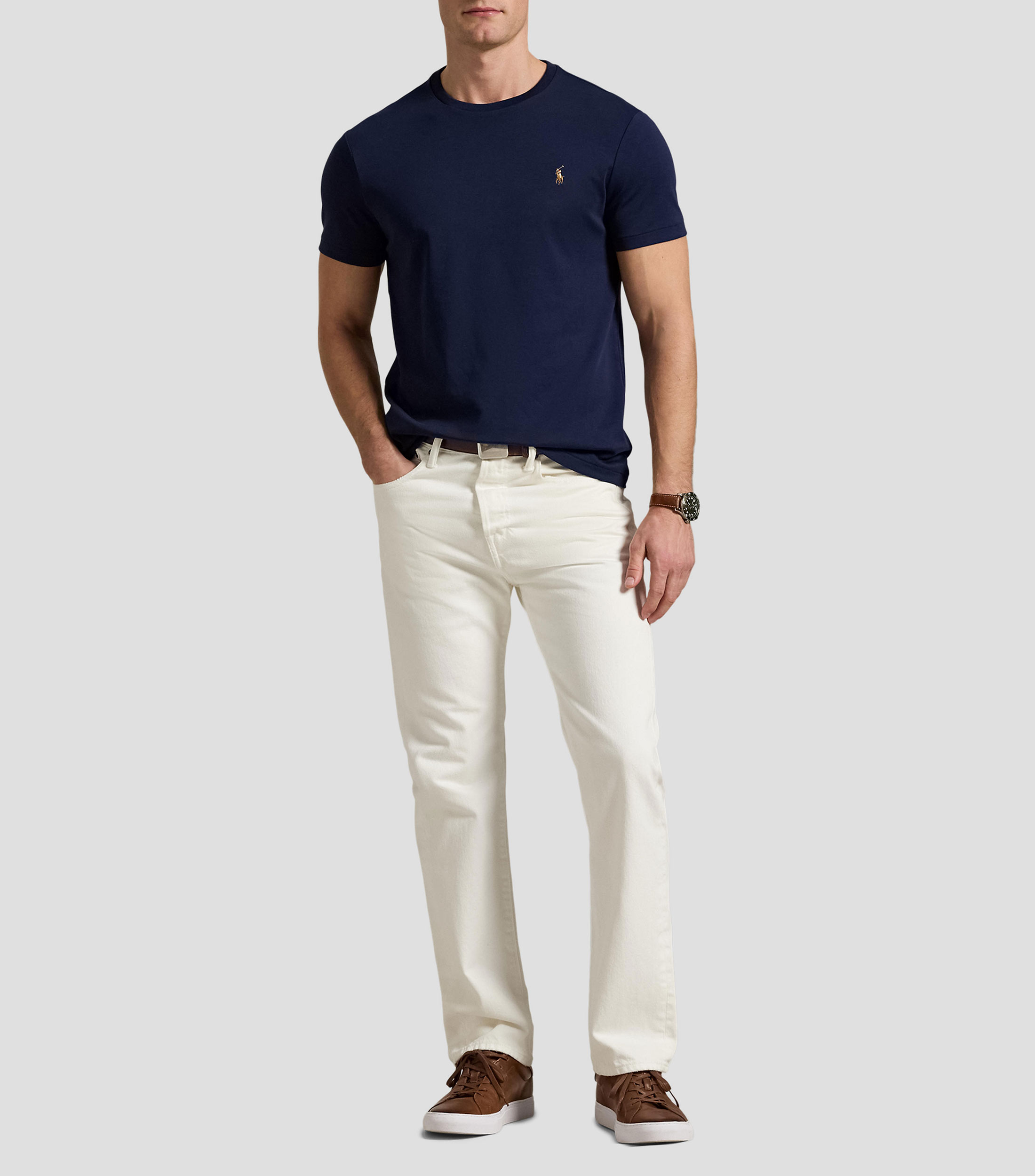 Playera cuello redondo manga corta lisa Hombre